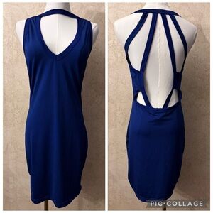 Elegant Blue Sleeveless Strappy Dress